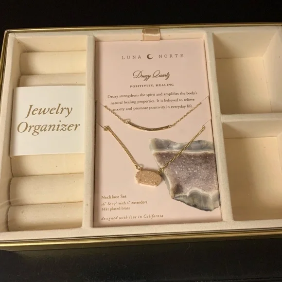 NEW Luna Norte Genuine Druzy Quartz Necklace Set - Picture 3 of 6